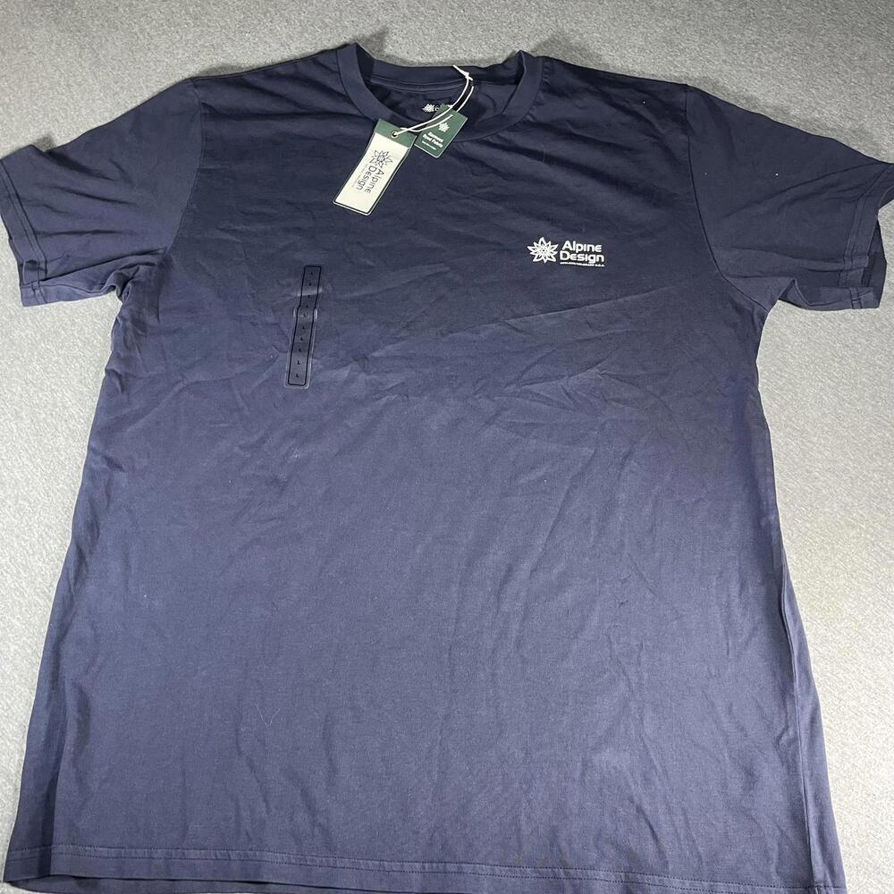 New With Tags Alpine Design USA Boulder Colorado Men's Navy Blue TShirt Sz Large